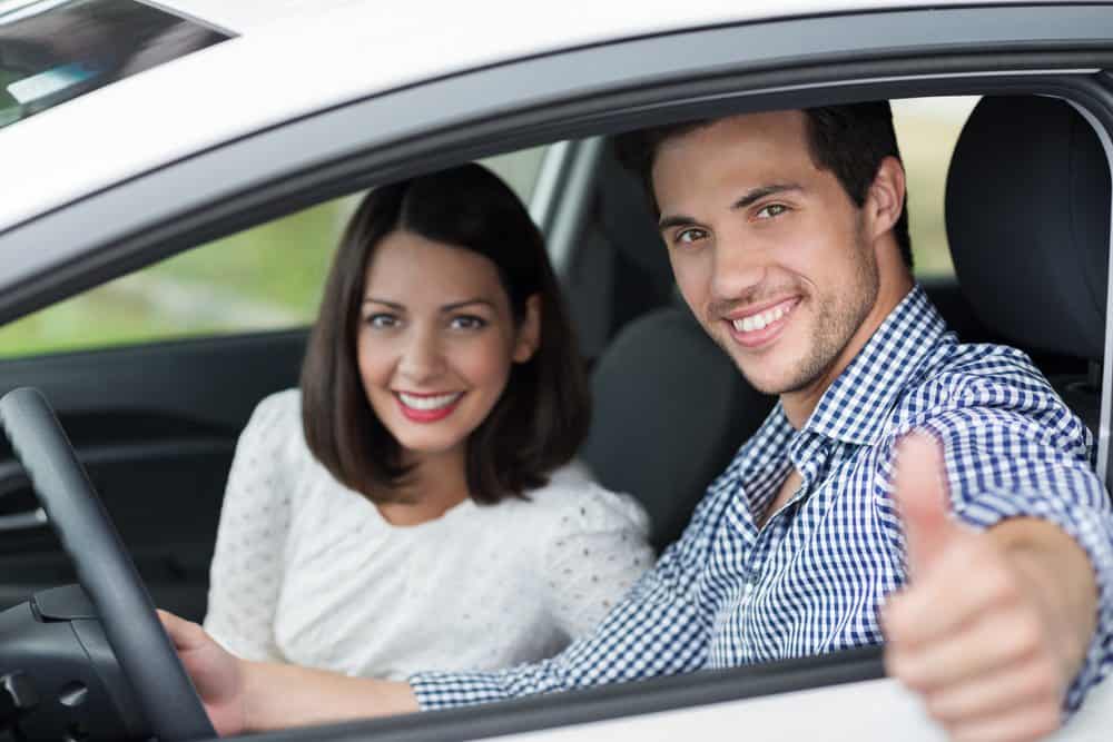 Family in car